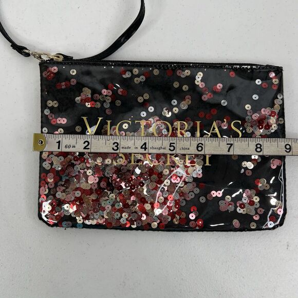 Victorias Secret SEQUINS BLING Carrie All Pouch Wristlet Bag Cosmetic Travel - Picture 7 of 8